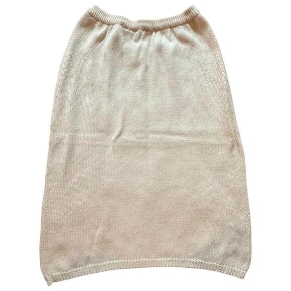 Bonnie Boerer Dresses & Skirts - Bonnie Boerer Vintage Knit Skirt Cream Solid Ramie Cotton Blend S/P